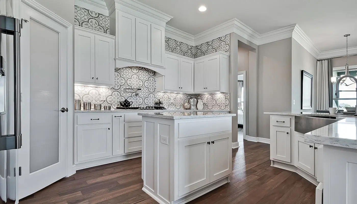 patterned kitchen backsplash in design studio